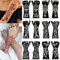 2pcs Big Size Henna Tattoo Stencil for Hand Tattoo Templates Moon Mandala Lace Design for Wedding Body Painting Henna Tools