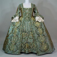 18th Century Robe a La Francaise Green Rococo Baroque Dress Marie Antoinette French Royal Court Queen Noble Ball Gown