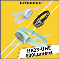 NITECORE HA23 UHE Lightweight AAA Headlamp 3 Color Temperatures 600 Lumens Headlight IP68 for Night Run Camping Fishing Trekking