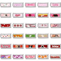 New Cute Cat Dogs Flower Italian Long Charms Links Beads Fit 9mm Stainless Steel Modular DIY Bracelet Jewelry Women's Gifts