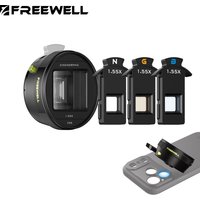 Freewell Steven Divish Pro Cine 1.33/1.55X Anamorphic 3 in 1 Lens,Vibrant Neutral,Gold and Blue Flares for 17MM Mount Phone Case