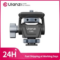 Ulanzi C082 Adjustable Damping Ball Head Load 3KG for Camera Tripod Fill Light with Cold Shoe Mount 1/4'' Screw Hole 180° Tilt