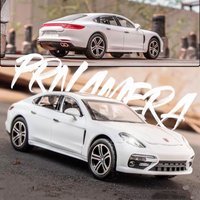 1:32 Panamera Macan Miniature Toy Car Models Alloy Diecast Supercars Sound Light Doors Opened Pull Back Birthday Gifts for Kids