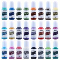24-color liquid diamond glitter solid-color pigments, suitable for resin craft DIY, 10ml/0.34oz per bottle