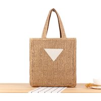 Women Woven Shoulder Bag Large Capacity Casual Tote Purse Beach Vacation Handbag