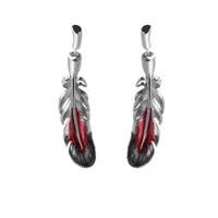 Linghe Fusheng Earrings Original Niche Design Frosty and High-end Feather Stud Earrings