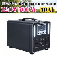 High Power 500W LiFePO4 220V Portable Power Station 50AH Solar Outdoor Mobile Power Supply Home Emergency Energy Storage