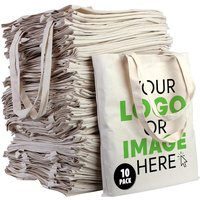 Pack 10/50/100pcs Custom Canvas Tote Bag Personalized Reusable Cotton Business Events Promotions Bulk LOGO Printed Shopping