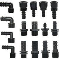 Connecteur de tuyau d'arrosage PE, 5 pièces, 16/20/25/32mm, filetage 1/2 3/4 1 ", coupleur coudé droit, raccord de Joints d'irrigation agricole