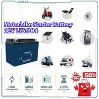 New 12V LiFePO4 Motorcycle Battery Lithium Iron Phosphate for Yamaha for Suzuki Scooter Pedal Motorbike Starter Battery High CCA