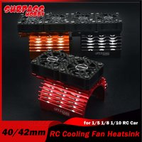 SURPASS HOBBY RC Metal Heatsink With Dual Cooling Fan 8.4V/27000 RPM for 1/5 1/8 1/10 Car 4268 4274 4092 Brushless Motor 40/42mm