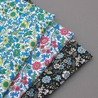 Liberty Fabric Cotton Poplin Printed Black Green Red Cloth for Sewing Summer Thin Clothes by Half Meter