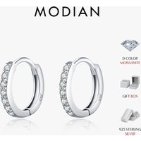 MODIAN D Color Sparkling Moissanite Earrings 925 Sterling Silver Classic Shining Circle Hoop Earrings For Women Fine Jewelry