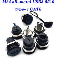 D Type All-Metal USB2.0 USB3.0 Connector Double Head Coupler with Dust Cap USB Adapter Male to Female Socket Panel Mount