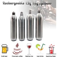 Refillable CO2 Cartridges 12g 16g Small Pond Canister Rechargeable Air Can for Carbonated Drinks Brewing Beer Iced Beverage Cola