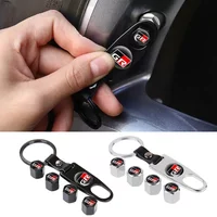 Car Wheel Tire Valve Caps with Keychain for Toyota GR Sport Gazoo Corolla Hilux Land Cruiser Highlander Aqua Prius Yaris Rav4