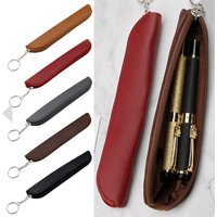 PU Pencil Bag Minimalist Zipper Pen Case Stylus Protective Case Portable Pen Bag School Supplies