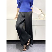 Miyake Summer Pants Women's Comfortable Casual 2025 New Loose Straight Leg Pants Wide Leg High Waist Slim Pleated Pants