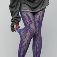 Y2K Hollow-out Rose Lace Spider Fishnet Pattern Tights Women 2026 Summer Sexy Fishnet Pantyhose Long Stocking
