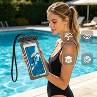 Waterproof Phone Pouch Case 3D Clear Soft Edges Underwater Phone Dry Bag IPX8 Waterproof Case for Beach Cruise Kayaking Travel