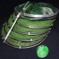 1Pcs 30x200cm Fish Cage Steel SUS Ring Nylon Mesh Fish Basket Waterproof Gluing Coating Quick Drying Live Fish Trap Net