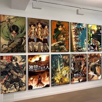 Wall Art Print Poster Japanese Art Exhibition Decorative Painting Modern Home Decor Gift Unframed Pop Anime Attack On Titan