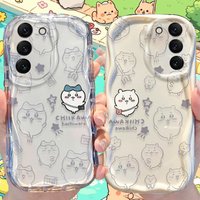 C-Chiikawas Wave Case for Samsung Galaxy S25 S24 S23 S22 S21 Ultra Plus S20 FE A73 A72 A71 A56 A55 A54 5G A52 A52S A51 4G Cover