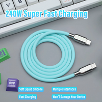 240W PD3.1 Fast Charging USB-C Cable, Liquid Silicone Type-C for iPhone 15 16 17, Samsung S23 S24 S25, Huawei, Xiaomi 2m