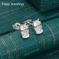 Charm 925 Sterling Silver Cute Owl Earrings Fashion Women Wedding Gift Accessories Jewelry