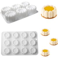 6 or 12 Cell Wavy Lace Cylindrical Silicone Cake Mold Party Dessert Making Tools Mousse Cake Mold Kitchen Pastry Baking Supplies