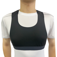 Men's sports breathable vest with back pocket sleeveless top Black / White