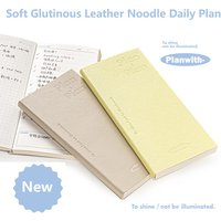 Planwith Notebook Kawaii Daily Planner Portable Agenda Working Time Plan PU Soft Cover Schedule Self Filled Date Learning