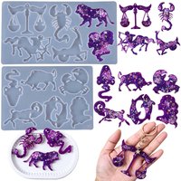 3D Animal Constellation Earrings Silicone Mold DIY For Epoxy Resin Casting Molds Creative Keychain Jewelry Pendant Crafts Making