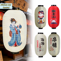 ใ1PC Japanese Hanging Paper Lanterns Art Decor For Sushi Restaurant Izakaya Wedding Bistro Parties 10Inch Decorใ