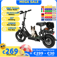 JUICEASE EP1 PRO Rower Elektryczny dla Dorosłych, Bateria o Dużej Pojemności 54.6V22.5Ah, Zasięg 100KM, 14-calowe Podwójne Amortyzatory, 35 ° Elektryczna hulajnoga miejska z kontrolą aplikacją do