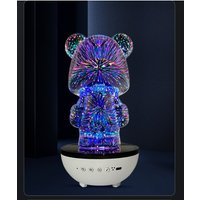 Colorful Glowing Bluetooth Speaker Teddy Bear Ambient Night Light Bedroom Atmosphere Lamp Desktop Decoration HIFI Soundbox Gift