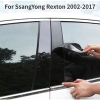 8Pcs Car Door Window Pillar Post Cover Strip Trim Stickers Accessories for SsangYong Rexton 2002-2012 2013 2014 2015 2016 2017