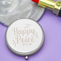 1PC Excellent Happy Personalized Text Metal Rose Golden Folding Mirror Christening Souvenir