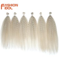 FASHION IDOL 22 24 26inches 300g/6pcs Curly Hair Synthetic Weave Hair Bundles Ombre Orange Light Fluffy Hair Extensions