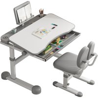 Hand Cranked Children Study Desk And Chair Set with Light Study Writing Desk for Kids Sitting Posture Correction