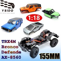 1/18 TRX4M Bronco Defende RC Crawler Car 6.1in/155mm Wheelbase Body Shell Kit 1/2-Speed Frame Chassis Front Rear Axles Gearbox