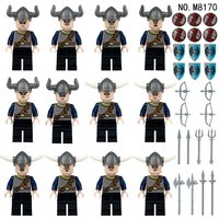 Medieval Eastern European Chiefs Corps soldiers building blocks and bones assembled toys educational toys.