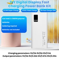22.5W Fast Charging Module 20000mAh Power Bank Enclosure 2x1260110 DIY Battery Case Supports PD/QC/VOOC