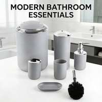 /set Bathroom Accessories Set Toothbrush Holder Trash Can Soap Dispenser Soap Dispenser Trash Can Bathroom Accessories Set