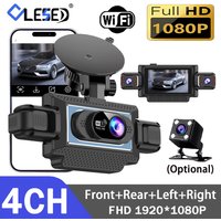 4-Channel Car DVR Wifi Dash Cam with 4 Cameras Full HD 1080P Video Recorder Night Vision Black Box Cabin Camera 24H Parking