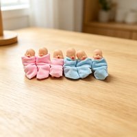3 Inch 6pcs/set Cute Full Body Silicone Baby Dolls Lifelike Soft Silicone Mini Handy Doll ( No Blanket )