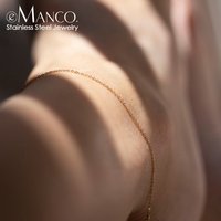 EManco High Quality Gold Plated Non Fading Stainless Steel Fine Chain Anklet Classic Men's DIY Jewelry Wholesale