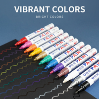 Oil-based Permanent Paint Marker Waterproof Quick-dry Paint Pen for Multi-surface Marking Touch Up and Graffiti 12 Colors