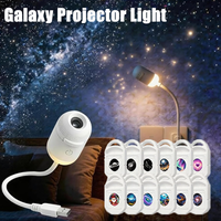 Projektor USB Gwiaździste Niebo 2w1 Lampa Projektor Galaktyki z HD Slajdami Przenośna do Dekoracji Sypialni Samochodu Sufitu