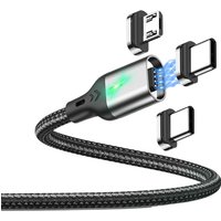 AUFU Magnetic Cable 3A Fast Charging Type C Phone Data Cord For iPhone Xiaomi Huawei Realme Magnet Charger Micro USB Cable Wire